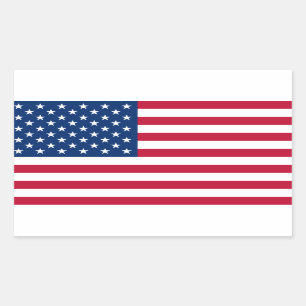 Amerikanska flaggan rektangulärt klistermärke