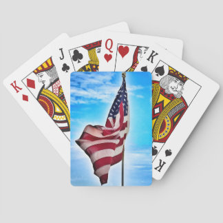 Amerikanska flaggan som leker kort casinokort