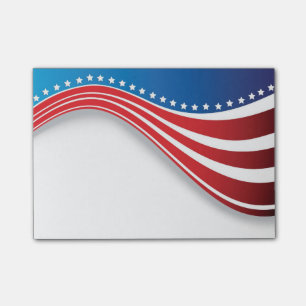 Amerikanska flaggan som Posta-det noterar Post-it Block