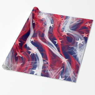 Amerikanska flaggan som slår in papper presentpapper