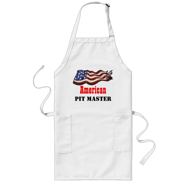 Amerikanska flaggan som vinkar amerikanen, ledar- långt förkläde (Framsidan)