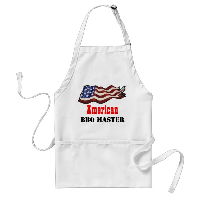 Amerikanska flaggan som vinkar ledar- BBQ Förkläde (Framsidan)