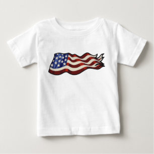 Amerikanska flaggan som vinkar småbarn t-shirt