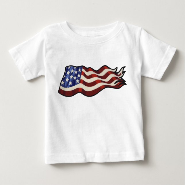 Amerikanska flaggan som vinkar småbarn t-shirt (Framsida)