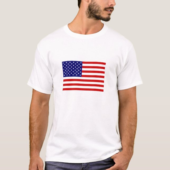 Amerikanska flaggan stjärna Spangled banret T-shirt (Framsida)