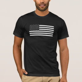 Amerikanska flaggan - svartvit version t-shirt