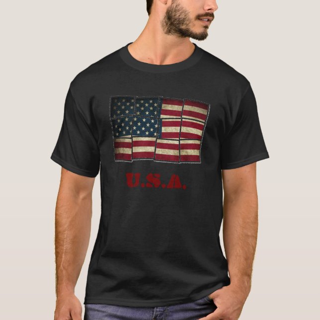 amerikanska flaggan t-shirt (Framsida)