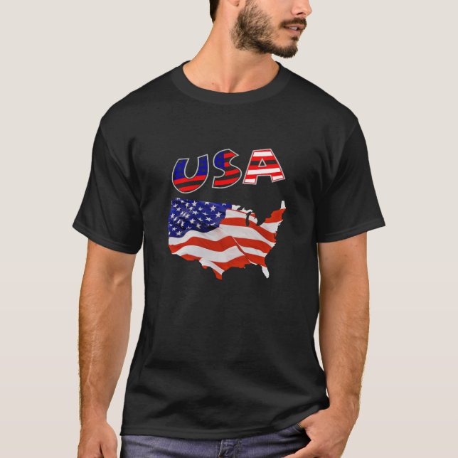 amerikanska flaggan t shirt (Framsida)