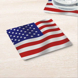 Amerikanska flaggan underlägg papper kvadrat