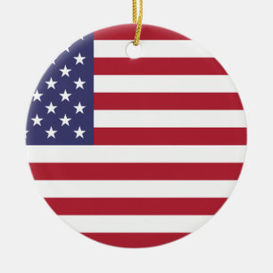 Amerikanska flaggan - USA Julgransprydnad Keramik