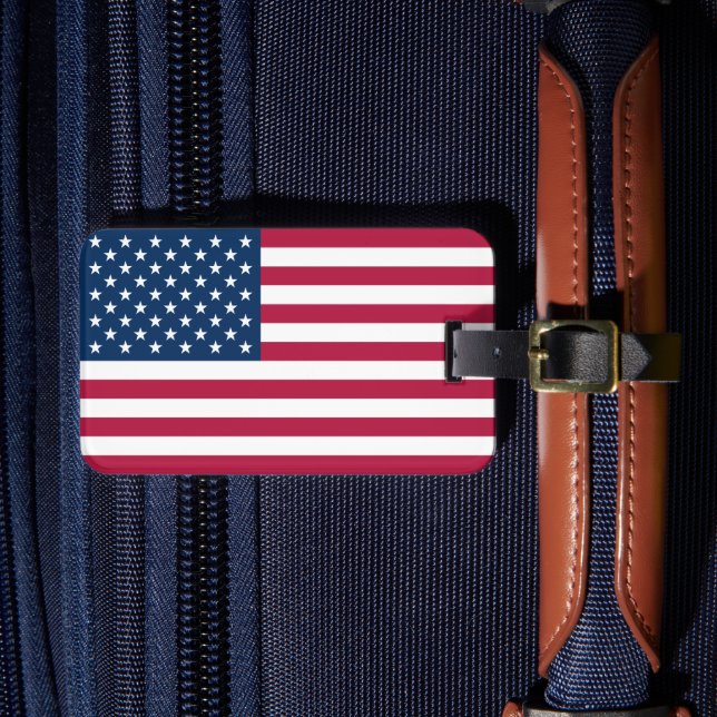 Amerikanska flaggan USA Patriotisk Bagagebricka (Framsida Insitu 4)