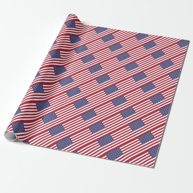 Amerikanska flaggan - USA Presentpapper (Utrullad)