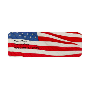 Amerikanska flaggan, USA Returadress Etikett
