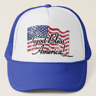 Amerikanska flaggan - välsigna dig Amerika! - Keps