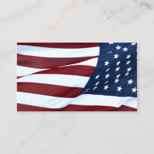 Amerikanska flagganaffären eller profilerar korte visitkort