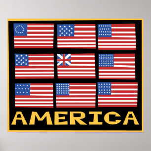 Amerikanska flagganaffisch poster