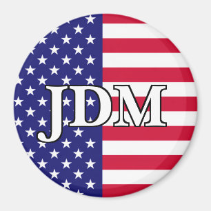 Amerikanska flaggananpassadeinitialer magnet