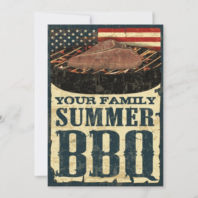 Amerikanska flagganBBQ-inbjudningar Inbjudningar (Framsida)