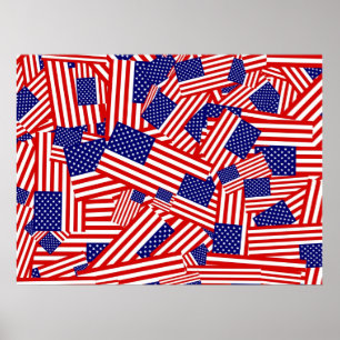 Amerikanska flagganCollage Poster