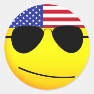 Amerikanska flagganEmoji klistermärkear Runt Klistermärke
