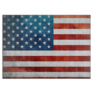 Amerikanska flagganexponeringsglasskärbräda