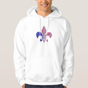 Amerikanska flagganfleur de lis hoodie