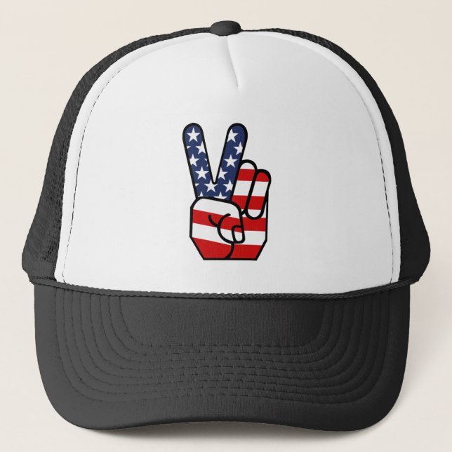 Amerikanska flagganfred räcker keps (Framsida)