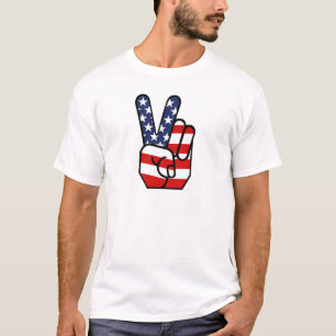 Amerikanska flagganfred räcker t-shirt