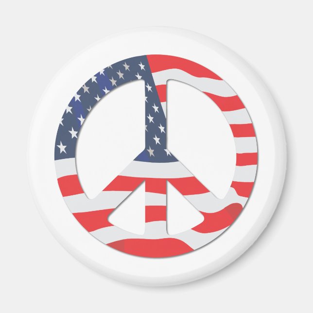 Amerikanska flagganfredstecken magnet (Framsidan)