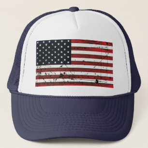 Amerikanska flaggangrunge målar hatten keps