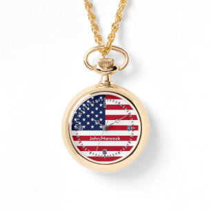 Amerikanska flagganhäfte armbandsur