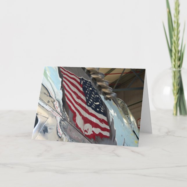 Amerikanska flagganhälsningkort kort (Framsida)