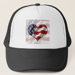 Amerikanska flagganhjärta keps