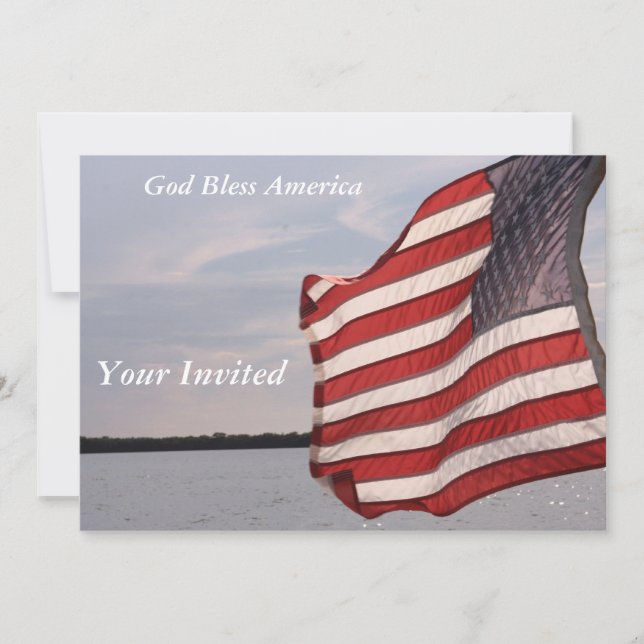 Amerikanska flagganinbjudan inbjudningar (Framsida)