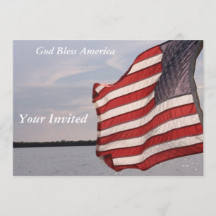Amerikanska flagganinbjudan inbjudningar