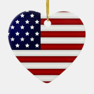 Amerikanska flagganjulprydnad julgransprydnad keramik