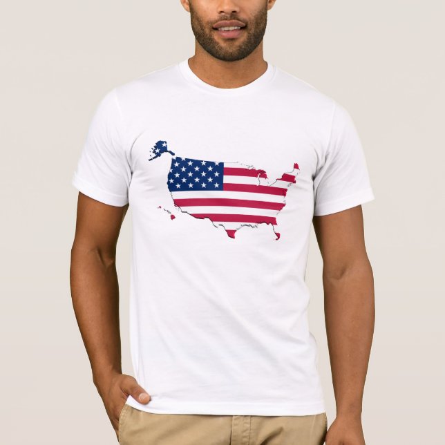 Amerikanska flaggankartaT-tröja T-shirt (Framsida)