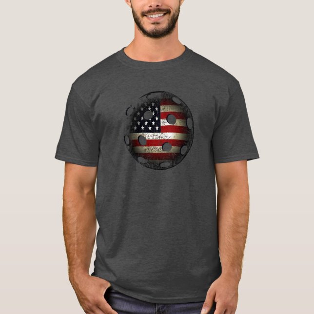 Amerikanska flagganknipaboll USA T Shirt (Framsida)