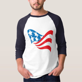 Amerikanska flagganlångärmadskjorta tee shirt
