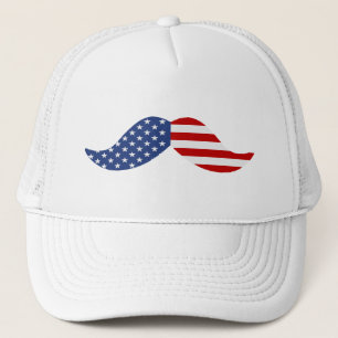 Amerikanska flagganmustaschtruckerkeps truckerkeps
