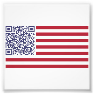 Amerikanska flaggannationalsången QR kodifierar Fototryck