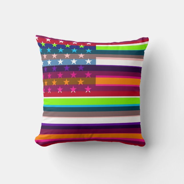Amerikanska flagganpopkonst 4 kudde (Framsida)