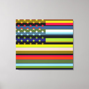 Amerikanska flagganpopkonst 6 canvastryck