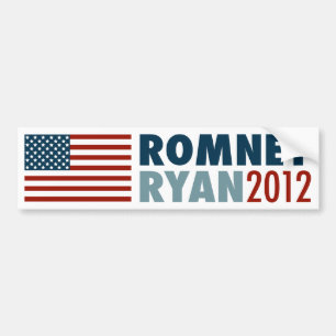 Amerikanska flagganRomney-Ryan bildekal 2012
