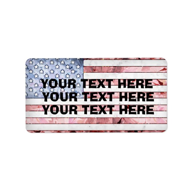 AMERIKANSKA FLAGGANS ANPASSADE ADRESSETIKETTER (Framsidan)