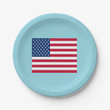 Amerikanska flaggans patriotiska festpappers tallr