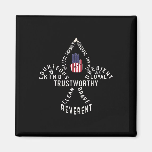 Amerikanska flaggans scoutlag  magnet (Framsidan)