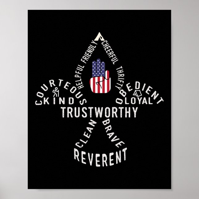 Amerikanska flaggans scoutlag  poster (Framsidan)