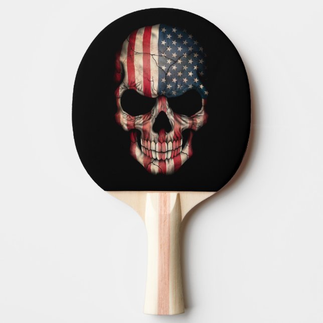 Amerikanska flagganskalle pingisracket (Framsidan)
