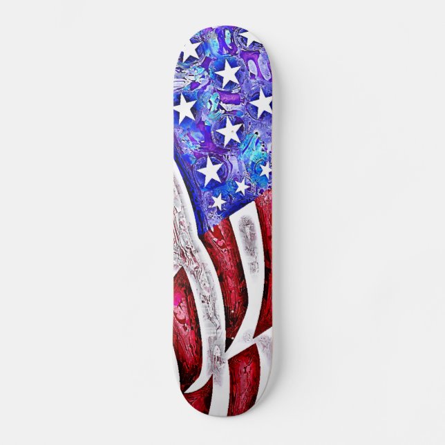 AMERIKANSKA FLAGGANSkateboard Old School Skateboard Bräda 21,6 Cm (Framsida)
